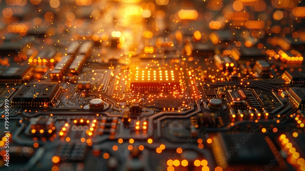Close-up Macro Shot of Intricate Electronics Behind Solar Panel - Technology and Engineering Focus Close-up Macro Shot of Intricate Electronics Behind Solar Panel - Technology and Engineering Focus