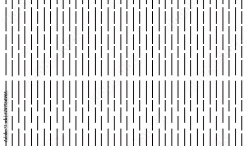 Dash line pattern. Vector monochrome seamless texture with vertical parallel lines. Abstract black and white background. Simple monochrome ornament. random tinted lines seamless pattern background