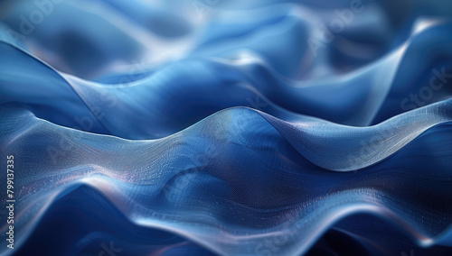  Abstract blue background with waves and fluid shapes. Created with Ai