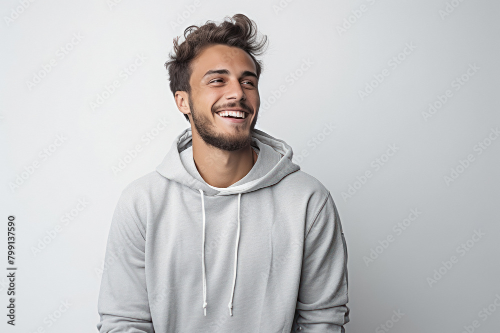 young indian man standing on white background young indian man standing on white background