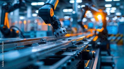 Vivid imagery of a robotic arm on a production line, representing the cutting edge of industrial automation.