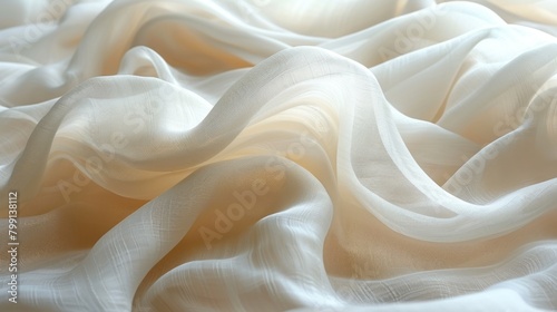 Textured linen background with an abstract wave design