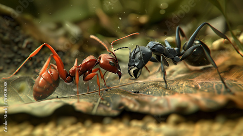 Duel Between a Red Ant and a Black Ant © Kratist
