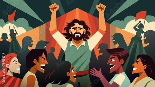 A dramatic illustration of a powerful and emotional scene from one of the festivals featured films highlighting the struggles and triumphs of. Vector illustration