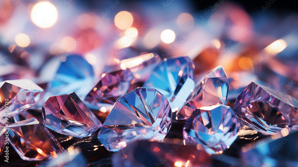 Luminous Diamonds on Dark Background