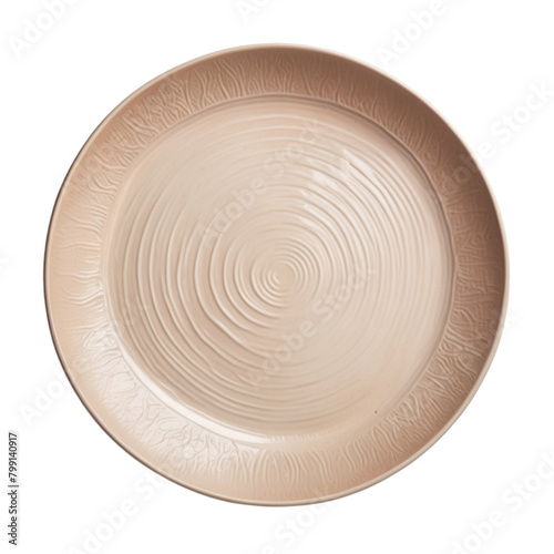 Empty ceramic plate on Isolated transparent background png. generated with AI