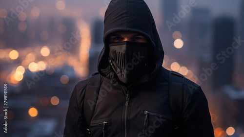 young man in the black hoody with wearing mask