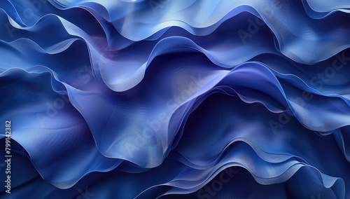 Blue silk background. Created with Ai