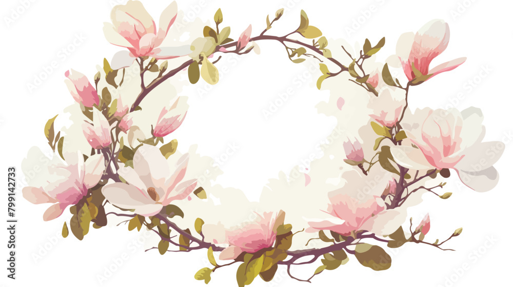 Round background border or frame made of branches w