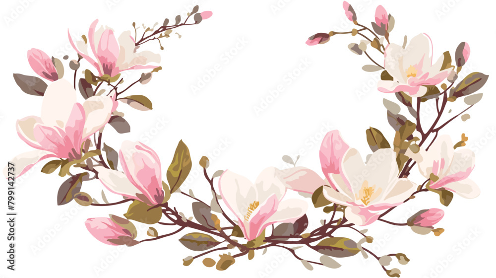 Round background border or frame made of branches w