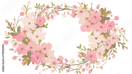 Round floral backdrop or circular decorative design