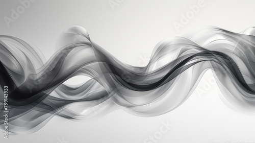 Painting black and white abstract light translucent smoke veils upwards watercolor anamorphosis  photo