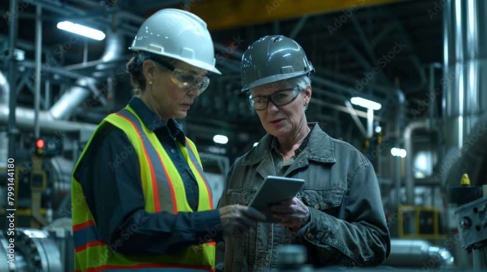 Engineers Collaborating in Industrial Setting Engineers Collaborating in Industrial Setting