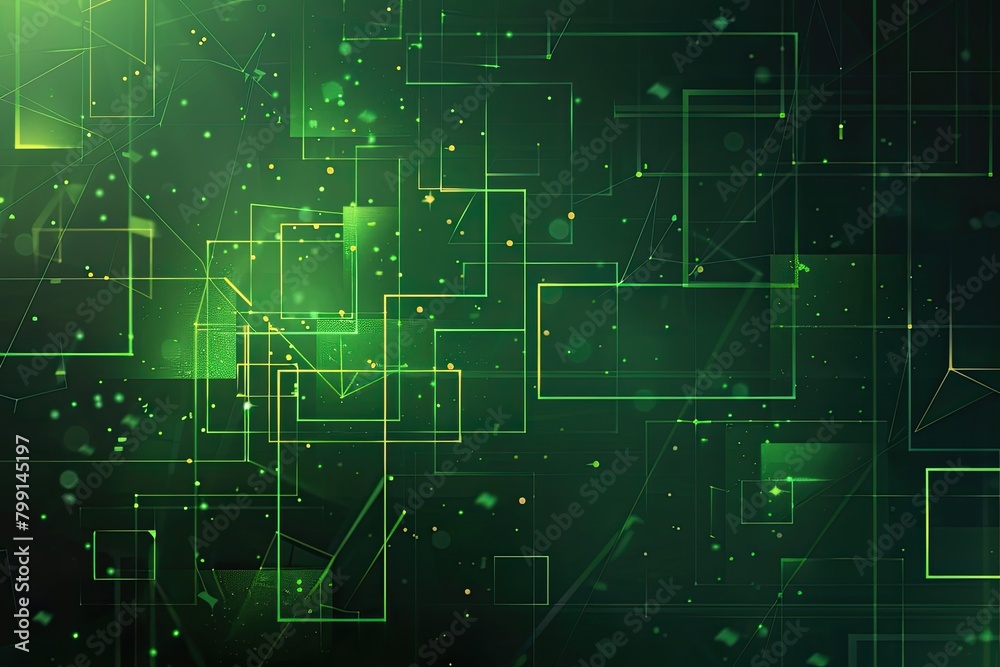 Abstract Green Background, Rectangles, Geometric Shapes Abstract Green Background, Rectangles, Geometric Shapes