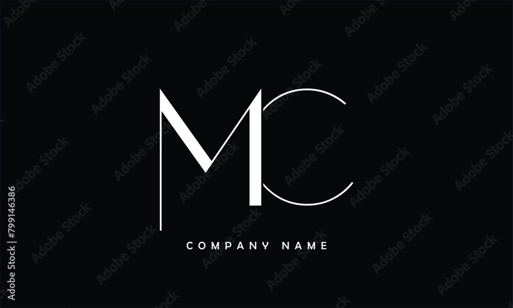 MC, CM, M, C Abstract Letters Logo Monogram MC, CM, M, C Abstract Letters Logo Monogram