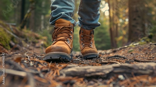 A Hiker's Sturdy Boots on Trail
