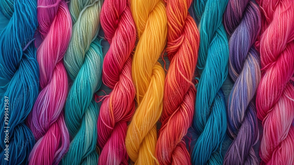 Rainbow Woven Knitting Yarn,Generative AI,