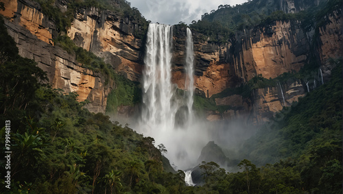 waterfall in the mountains