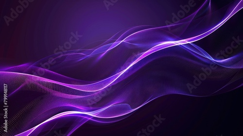 Background of flowing neon waves and shining blue shiny speed lines