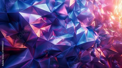 purple blue low poly crystal triangles background