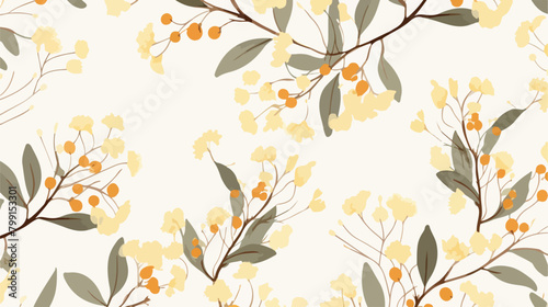 Seamless floral pattern with blossomed flowers of e