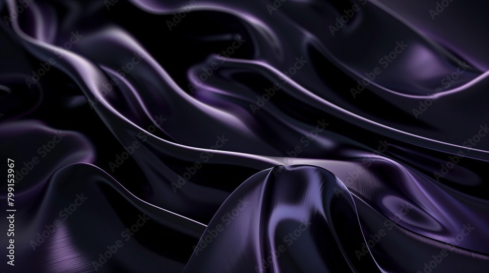 Fototapeta premium An abstract background with black and dark purple liquid flowing.