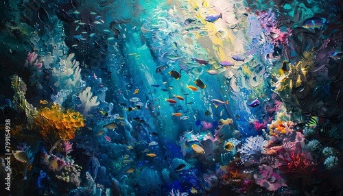 Immerse viewers in a mesmerizing undersea tableau