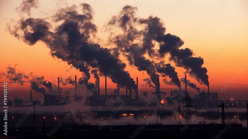 A Factory's Sunset Emissions
