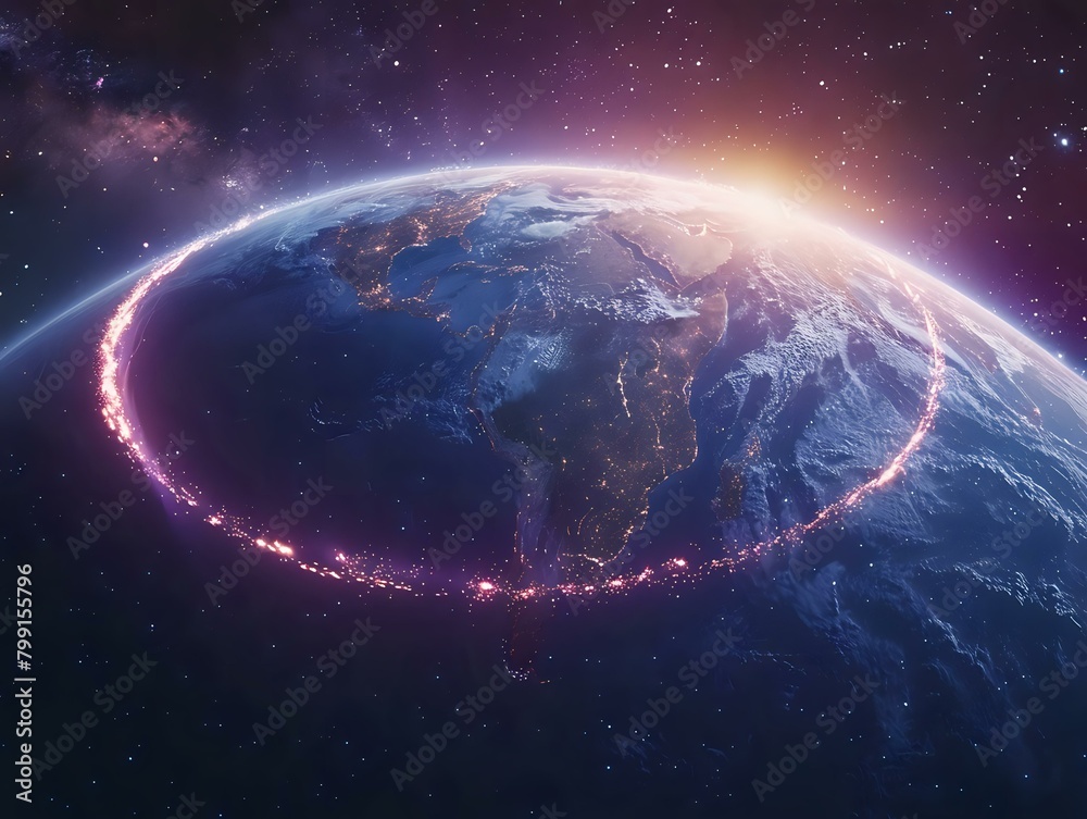 Obraz premium Earth's Wonders: A Captivating Image of Global Networks