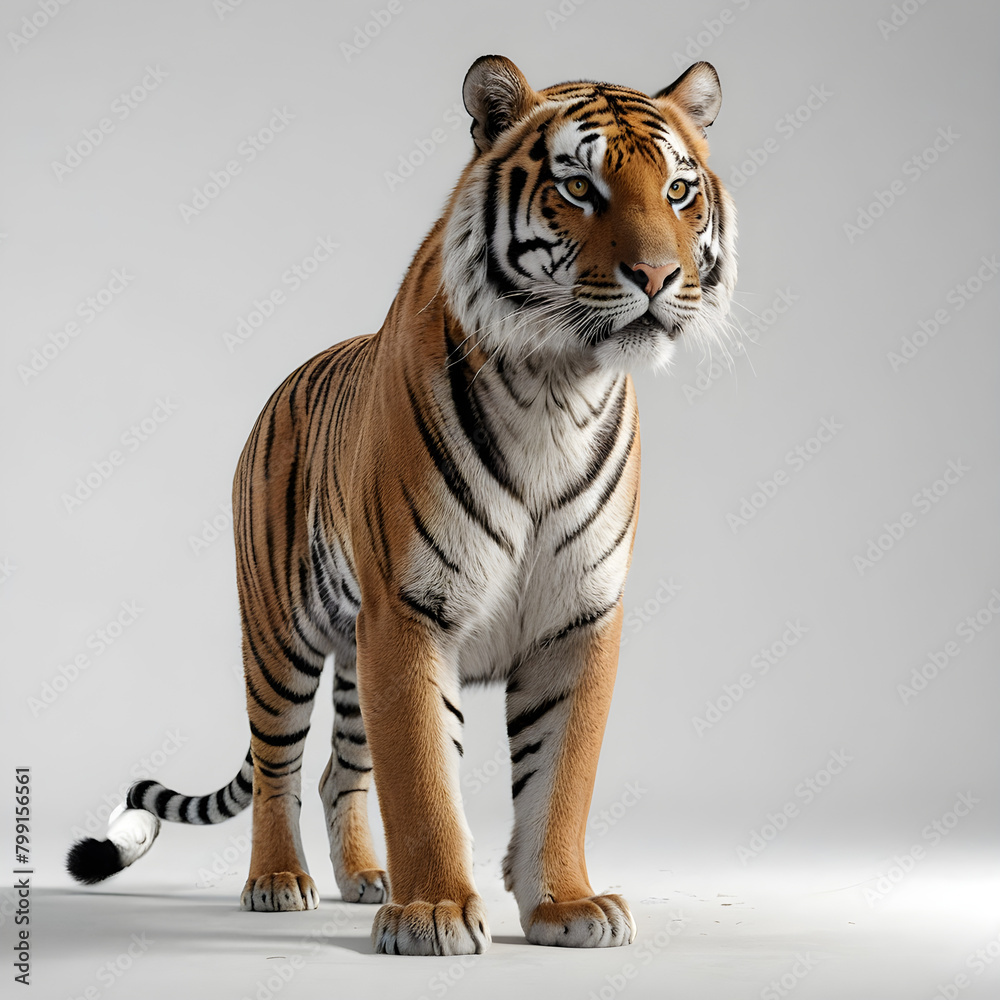 Obraz premium tiger on white background