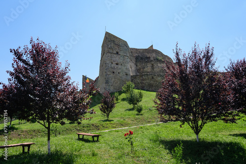 Rupea Citadel (Cetatea Rupea) after renovation in Brasov county, in the southern part of Transylvania (Transilvania) region, Romania in a sunny summer day.