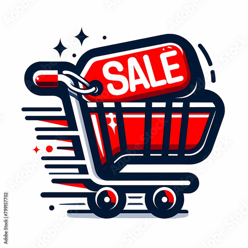 shopping carts icons sale on white