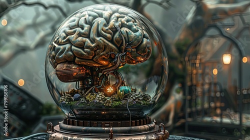 anatomically correct brain device with terrarium