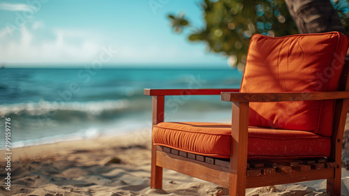 Red chair on a beach
