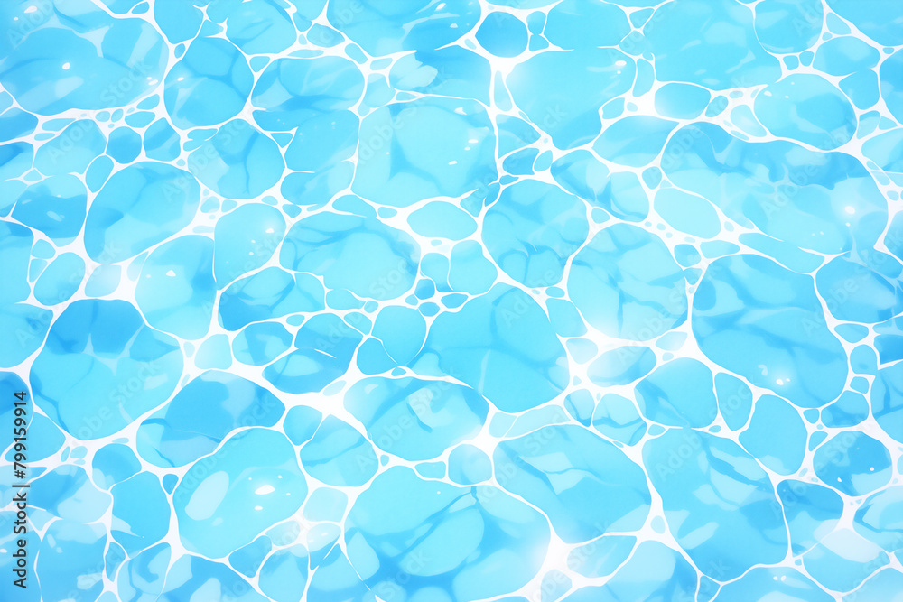 夏の日のクリアブルーな水面の背景イラスト