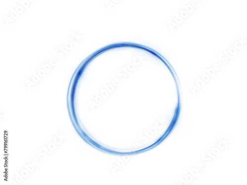 Round blue glow on a white background PNG effect. Dynamic blue lines with glow effect. Rotating light effect for gaming and advertising design.