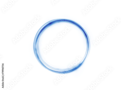 Round blue glow on a white background PNG effect. Dynamic blue lines with glow effect. Rotating light effect for gaming and advertising design.