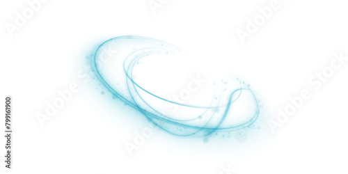 Abstract blue light effect on a white background PNG effect. Dynamic blue lines with glow effect. Rotating light effect for gaming and advertising design.