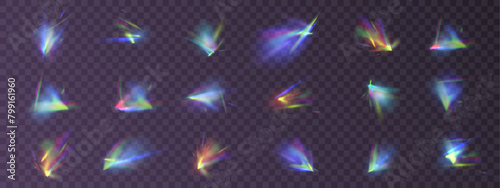 Rainbow light. Rainbow light refraction isolated on transparent background. Vector