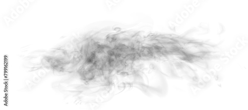 Black fog smoke smog on a white background. PNG effect. Vector illustration