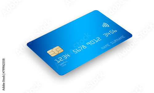 perspective view of credit card with shadow