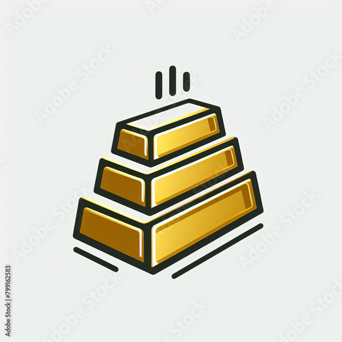 Gold bar icon on white background