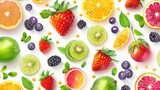 Fresh fruits pattern background colorful. summer fruit. Healthy, drink menu