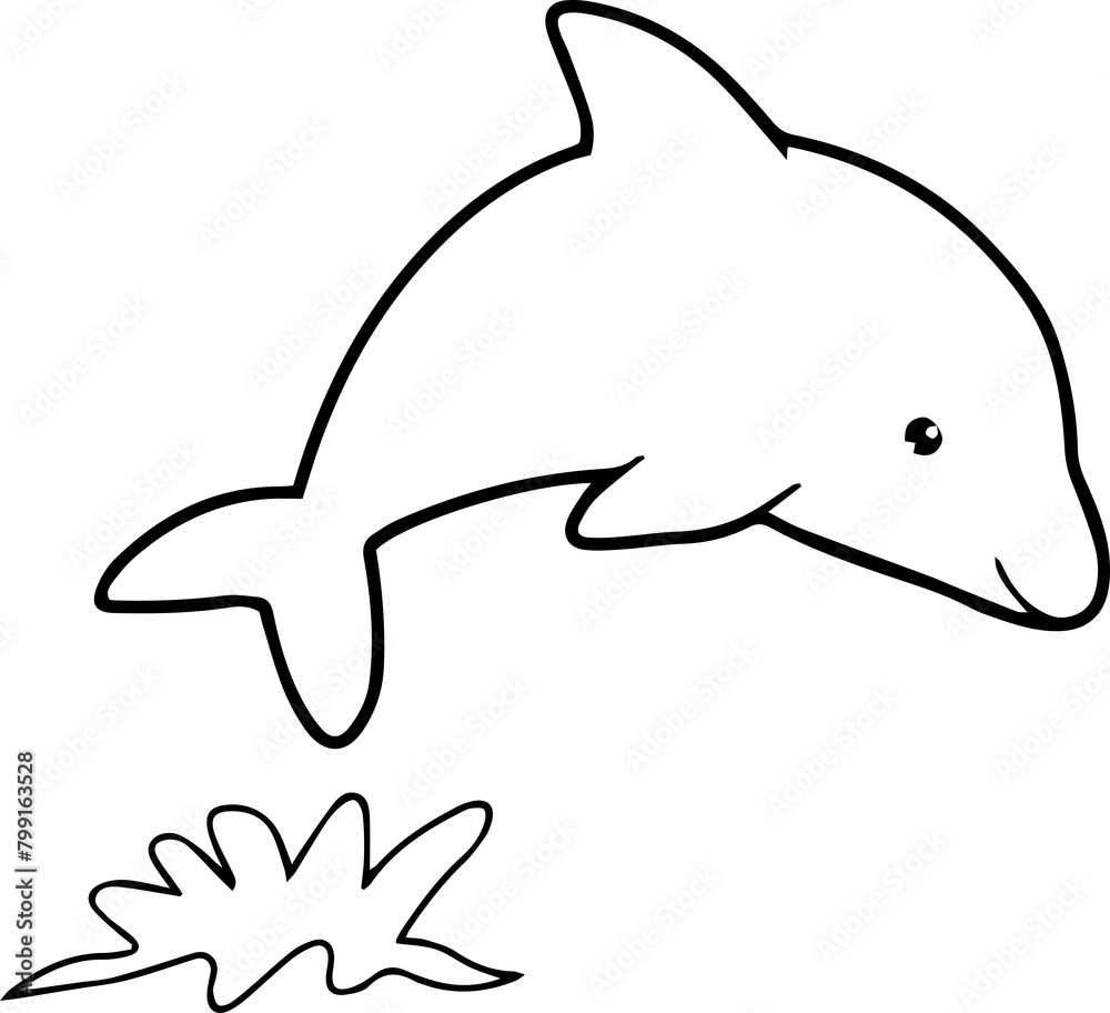 Obraz premium dolphin illustration cartoon lineart png