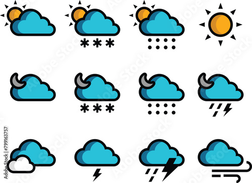 Colorful Weather Forecast Flat Icon