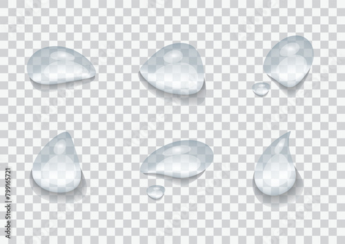 a set of waterdrop isolated on transparency background photo