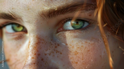 A Woman's Gaze Captured Close-Up photo