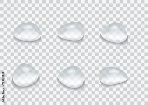 set of waterdrop in many shape isolated on background
