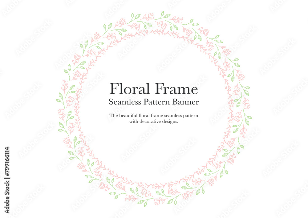 crown frame in floral seamless pattern background crown frame in floral seamless pattern background