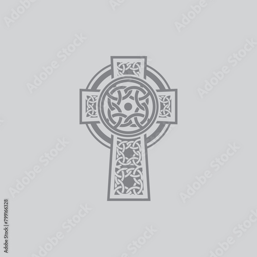 Beautiful ornate cross. Sketch vector illustration